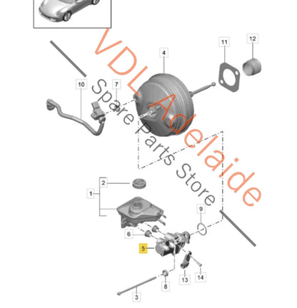 99135513029 99135513027   Porsche 911 991 Brake Master Cylinder 99135513027 99135513029 13xxxkm