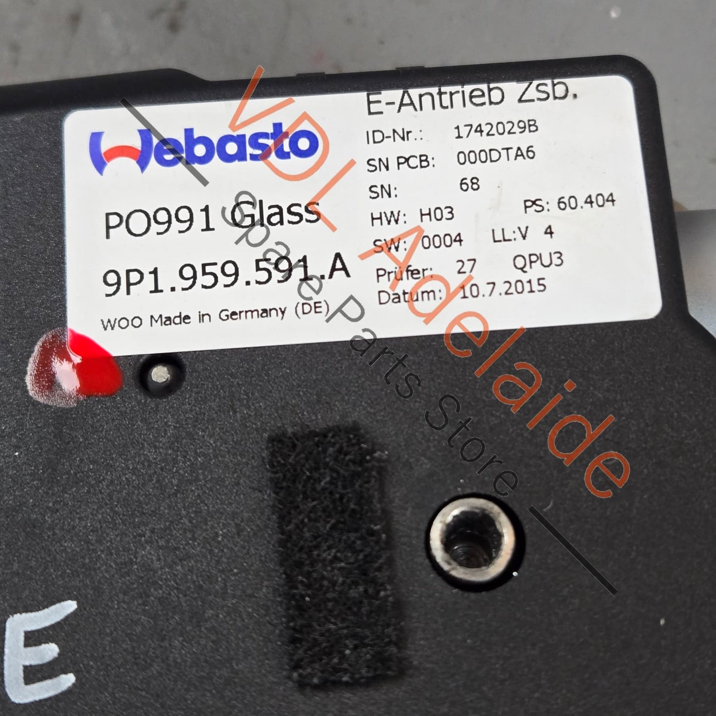 9P1959591A 99162491100   Porsche 911 991 Glass Roof Sliding Motor 9P1959591A 99162491100