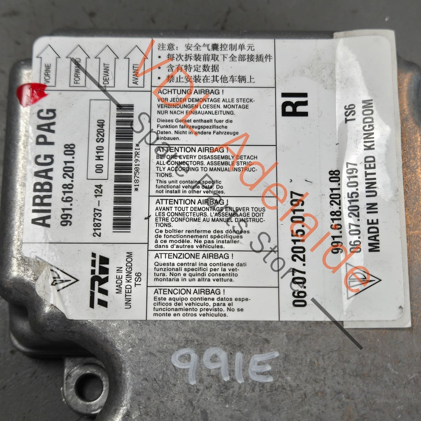 99161820108    Porsche 911 991 Airbag Control unit Module 99161820108