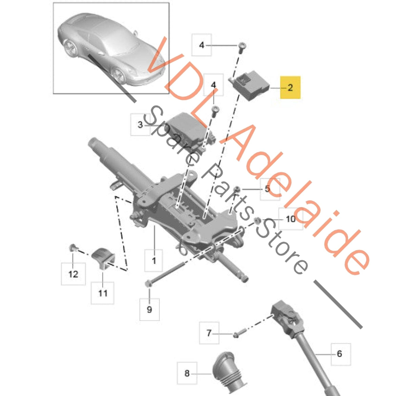 4H0907705K    Porsche 911 991 Electric Steering Column Adjustment Module 4H0907705K