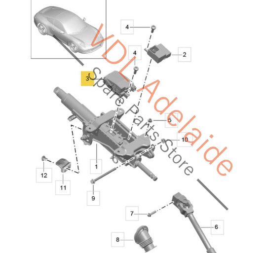 7PP905852C    Porsche 911 991 Electric Steering Column Lock Module 7PP905852C