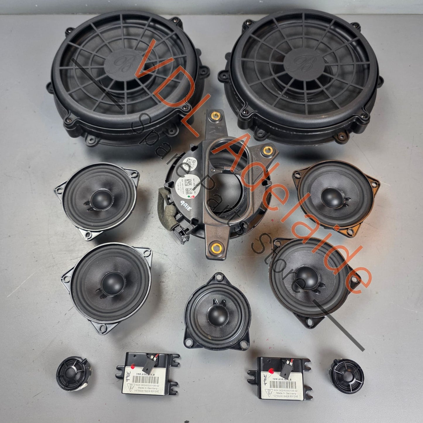99164557600 7PP035411E 7PP035454H  Porsche 911 991 Burmester Premium Audio Sound System Speaker Set with Subwoofer 99164557600
