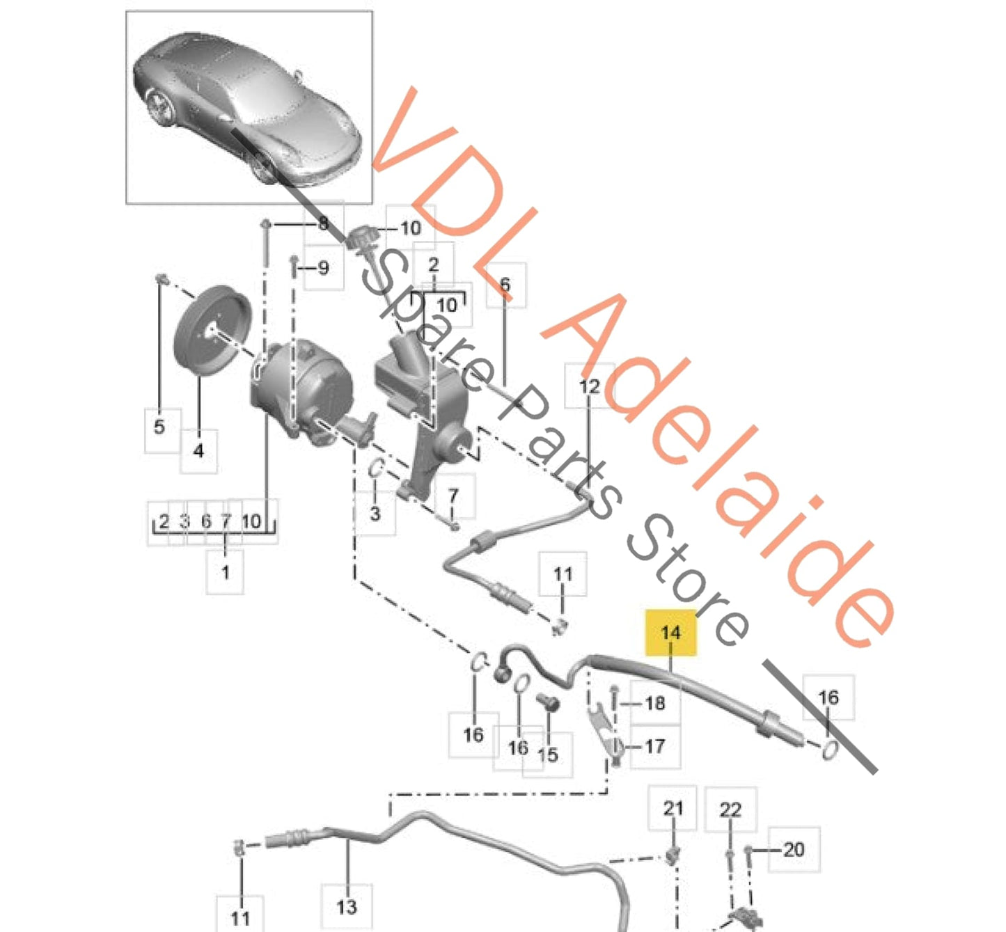 0PB616734B 9A135923504 9P1616733B  Porsche 911 PDCC Hydraulic Pressure Line Set Banjo 0PB616734B 9A135923504 99135923703 9P1616733B