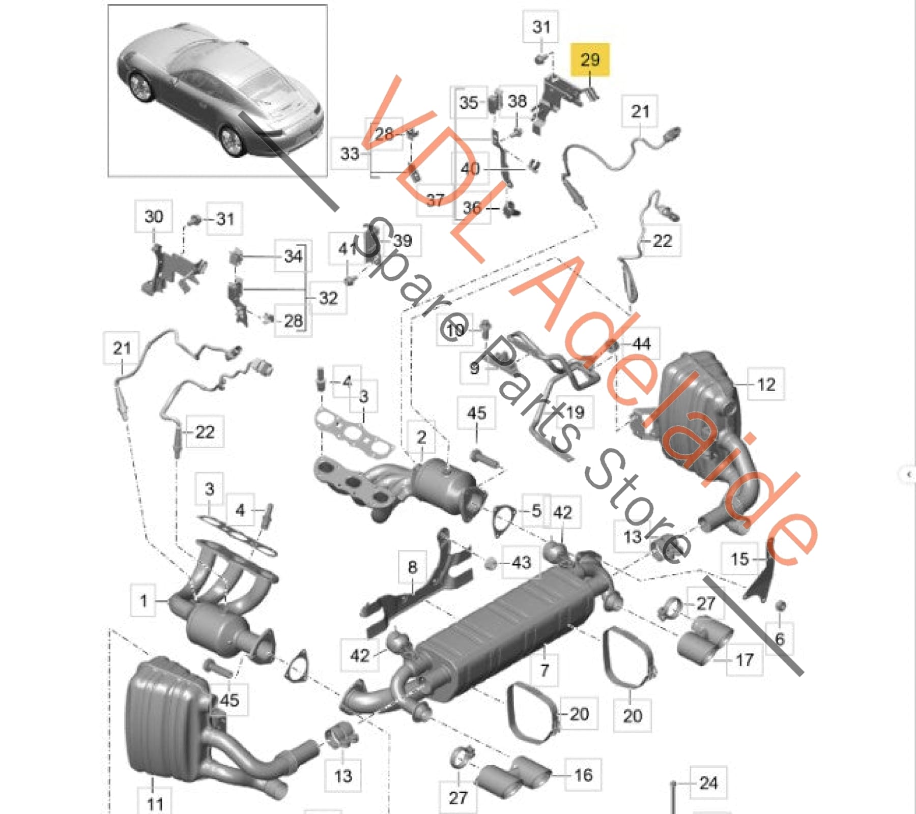 99160625801    Porsche 911 991 Plastic Bracket for Wiring behind Right Tail Light 99160625801