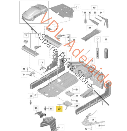 99150433300    Porsche 911 Rear Floor Stiffening Brace 99150433300