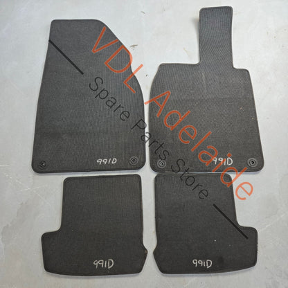    Porsche 911 991 Set of Black Floor Mats Genuine OEM