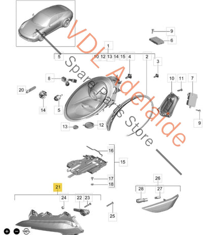 99163115106 99163115102 99163115105 Porsche 911 991.1 Left Daytime Running Bumper Light DRL 99163115106