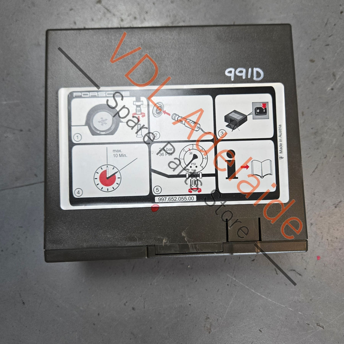 99765205500   Porsche 911 991 12V Emergency Flat Tyre Air Compressor Pump 99765205500