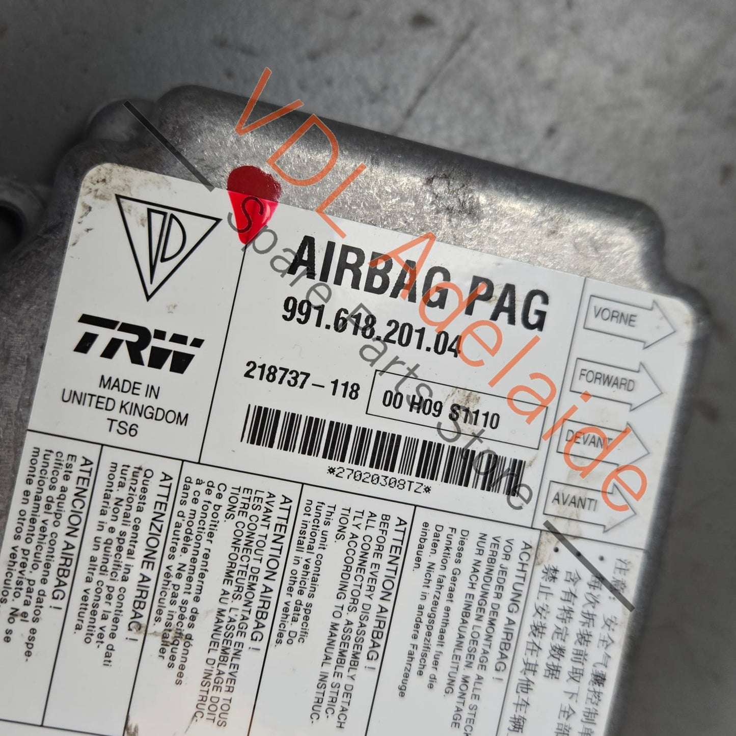 99161820104 99161820108  Porsche 911 991 Airbag Control unit Module 99161820104 99161820108