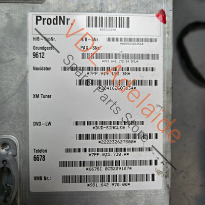 99164297000 99164217204  Porsche 991 991.1 Radio Nav Unit 991642970X DML 99164217204 99164297000