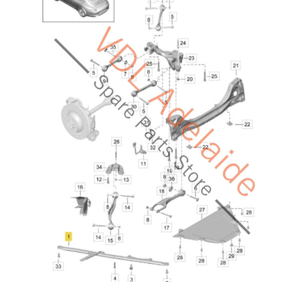 99133108107 99133108106 99133108105 Porsche 911 991 Left Rear Suspension Brace 99133108107 99133108105