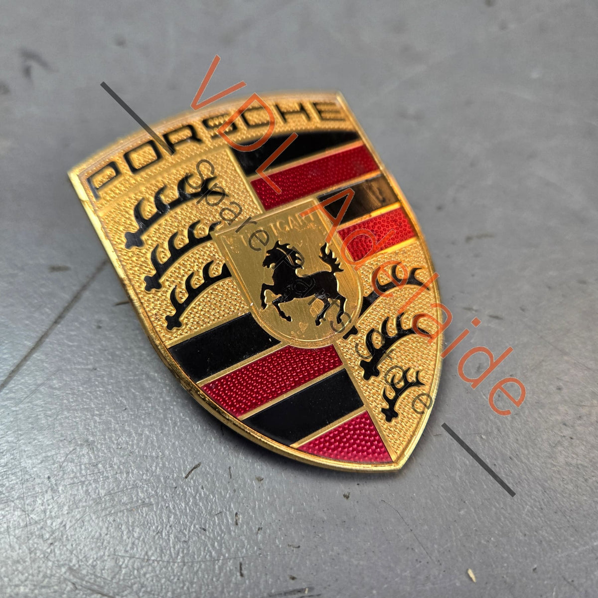 9P1853601 99155921100  Porsche 911 Boxster Cayman Cayenne Macan Front Bonnet Badge Emblem Crest 9P1853601