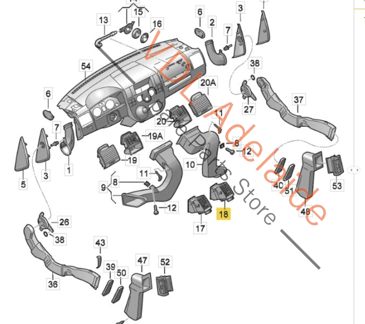 7E0815706B 7E0815706D   VW Transporter T5 Centre Right Air Vent 7E0815706B 7E0815706D