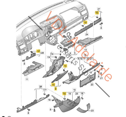 7H2857151    VW Transporter T5 Dashboard fuse relay cover Trim 7H2857151