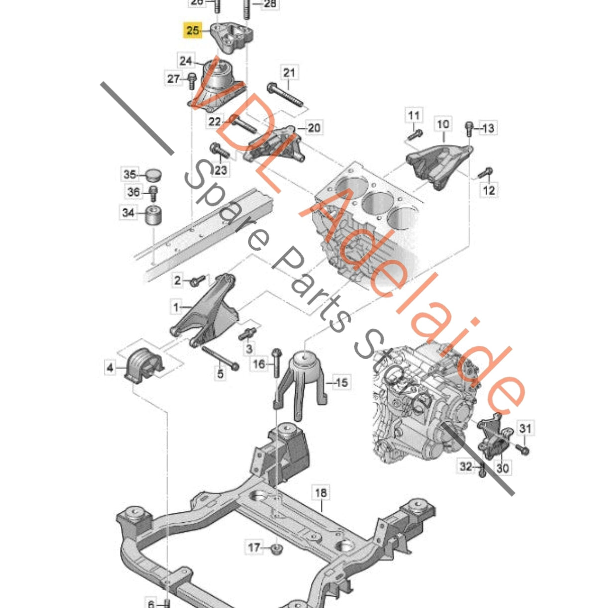 7E0199207    VW Transporter T5 T6 Right Side Engine Mount Bracket 7E0199207