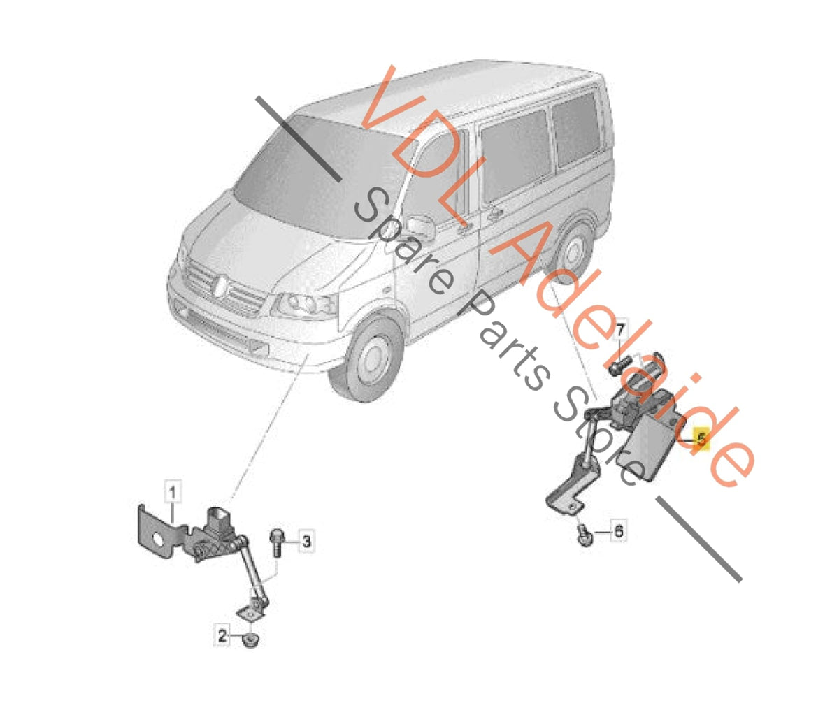 7E0941274    VW Transporter T5 T6 Rear Suspension Level Sensor 7E0941274