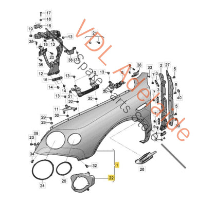36A821018F 36A821018B Bentley Bentayga 4V Front Right Fender Wing Panel Genuine OEM 2016-2020 36A821018B 36A821018F