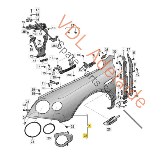 36A821018F 36A821018B Bentley Bentayga 4V Front Right Fender Wing Panel Genuine OEM 2016-2020 36A821018B 36A821018F