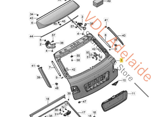 36A827025J 36A827025H Bentley Bentayga Rear Door Boot Lid Hatch Panel 36A827025J 36A827025H