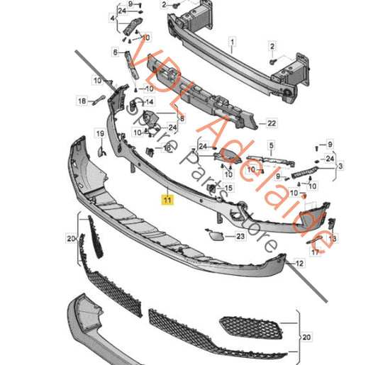 36A807437  Bentley Bentayga Front Bumper Cover Upper 36A807437