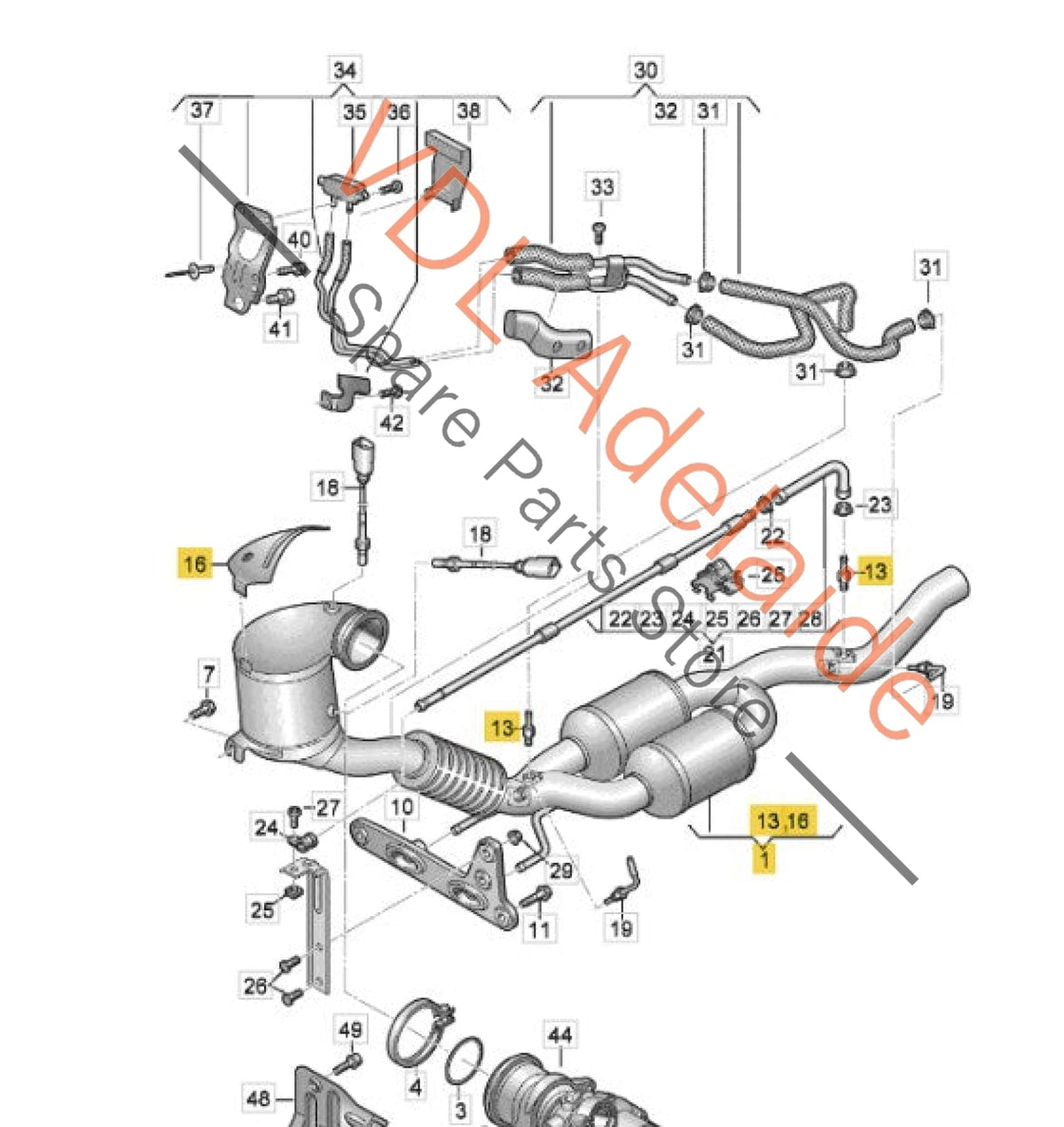 5WA254500T  Audi S3 8Y Catalytic Converter Downpipe Stock Original 5WA254500T