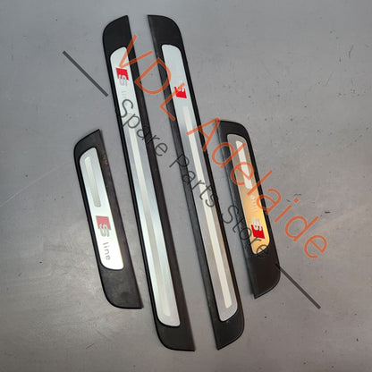 8K0853373B 8K0853374B 8K0853375B 8K0853376B Audi A4 B8 8K Set of 4dr Door Sill Trim Scuff Panel Covers "S Line"