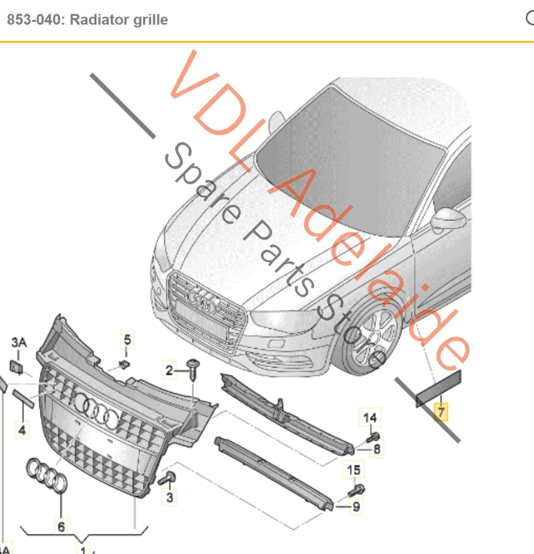 8N0853601A    Audi A4 B8 8K Side Fender Guard S-Line Badge Inscription Pair 8N0853601A