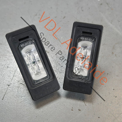 4G0943021A 95863162010 95863162011  Porsche Audi Volkswagen Pair of Licence Plate Light 4G0943021A 95863162010 95863162011