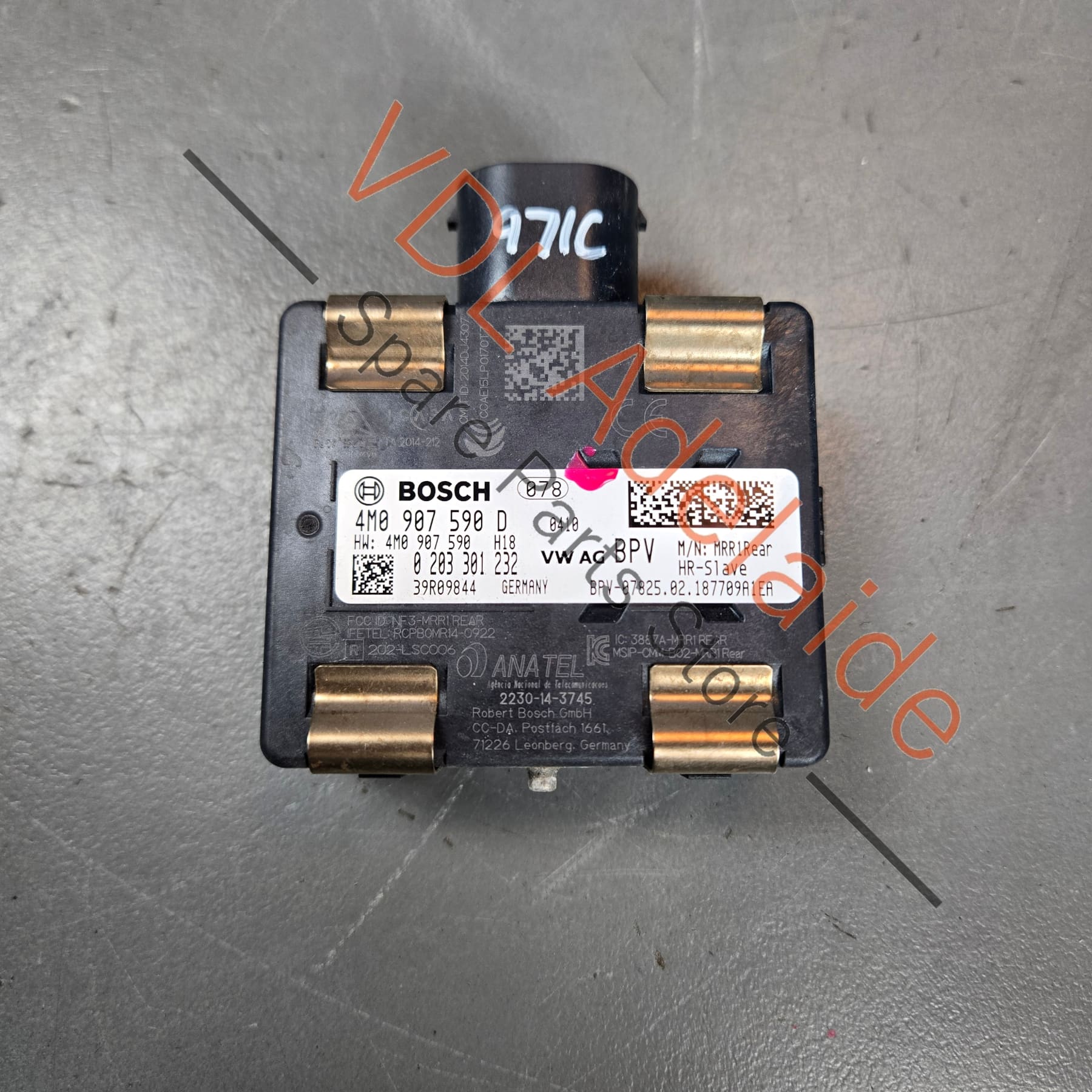 4M0907590D PAB907590 PAB907590B  Porsche Audi Volkswagen Rear Lane Change Assist Radar Sensor 4M0907590D Slave PAB907590 PAB907590B