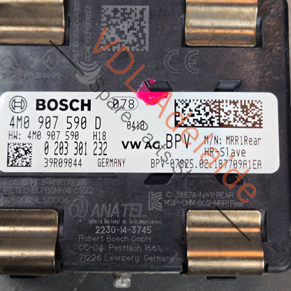4M0907590D PAB907590 PAB907590B  Porsche Audi Volkswagen Rear Lane Change Assist Radar Sensor 4M0907590D Slave PAB907590 PAB907590B
