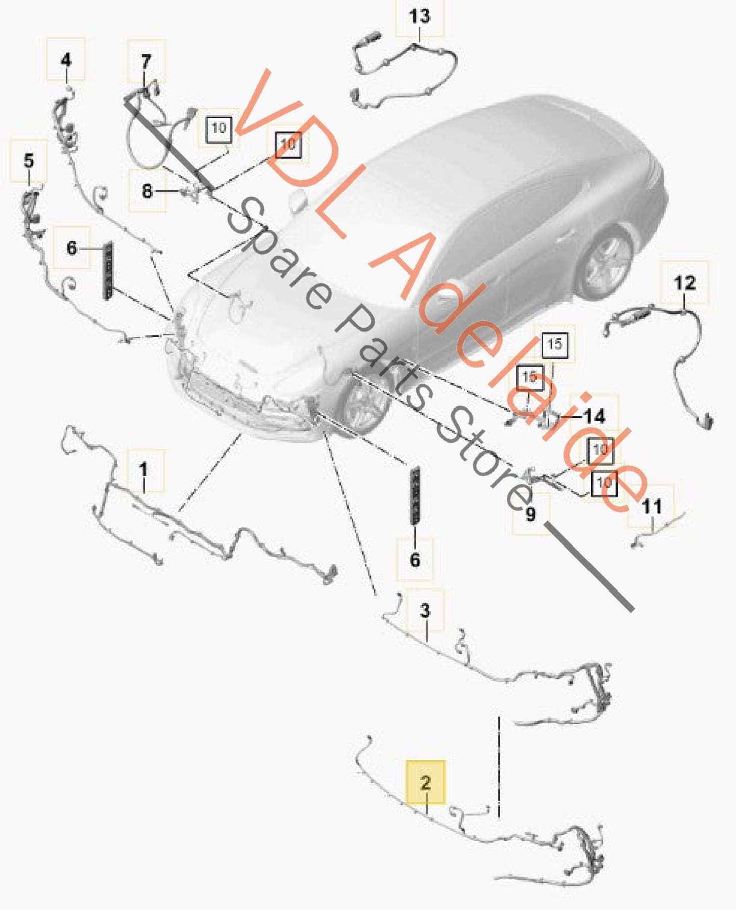 971972155 971972155E 971972155BS  Porsche Panamera 971 Wire Set Part Section Wiring Harness 971972155 971972155E