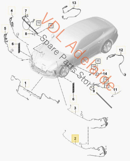 971972155 971972155E 971972155BS  Porsche Panamera 971 Wire Set Part Section Wiring Harness 971972155 971972155E