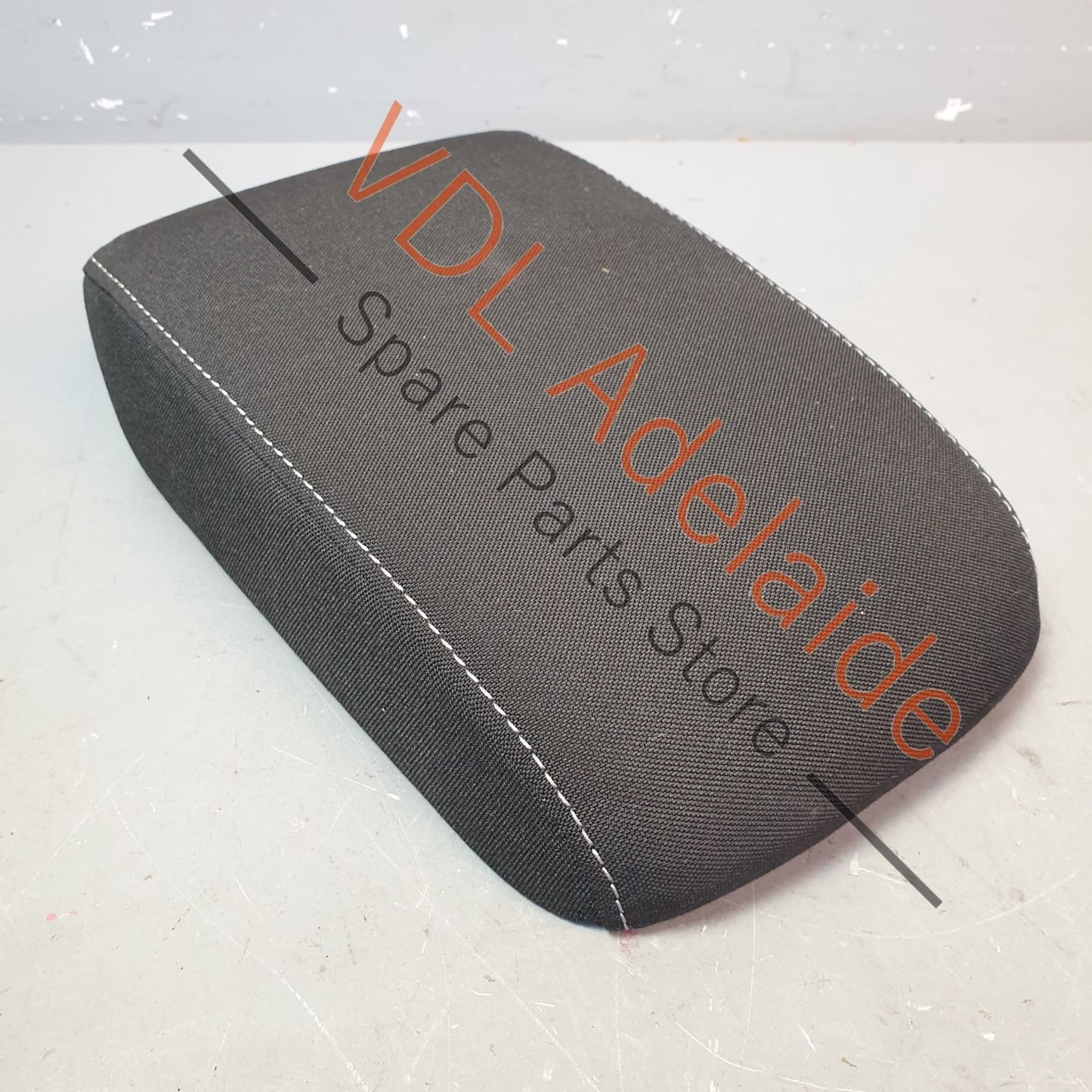 VW Golf R Mk7 Centre Console Armrest Lid Cover Black Cloth Grey Stitch