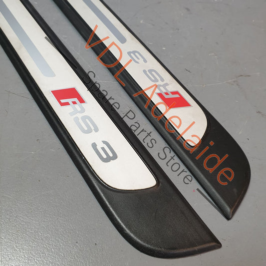 Audi RS3 8V Door Sill Trim Entry Insert Brushed Aluminium Pair