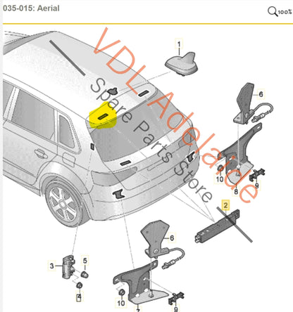 Audi RS3 S3 A3 8V Rear Left Upper Aerial Amplifier 8V4035225