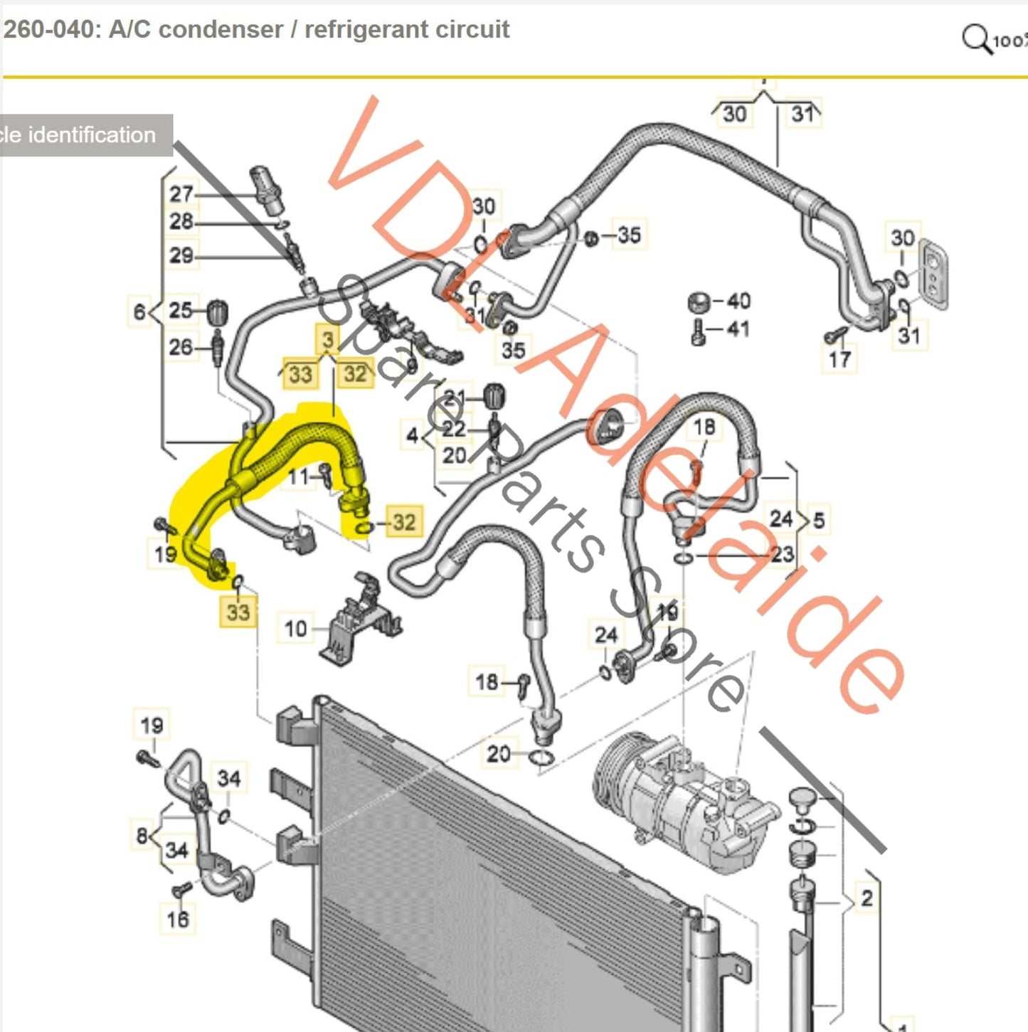 Audi RS3 8V Refrigerant Line Hose Pipe 8V0820742