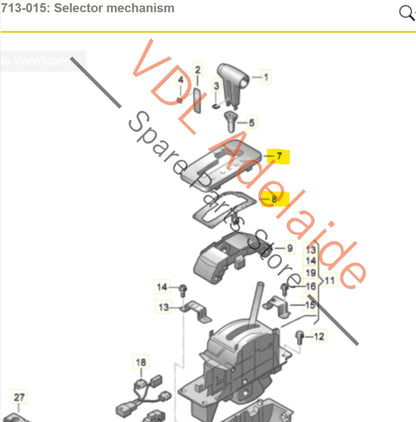 VW Touareg 7L Gear Shift Selector Surround Cover Display & PC Board 7L6713607