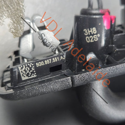 5G0857551AJ    VW Golf Mk7 Black Left Side Sun Visor with Illuminated Mirror & Cover 5G0857551AJ 3H8