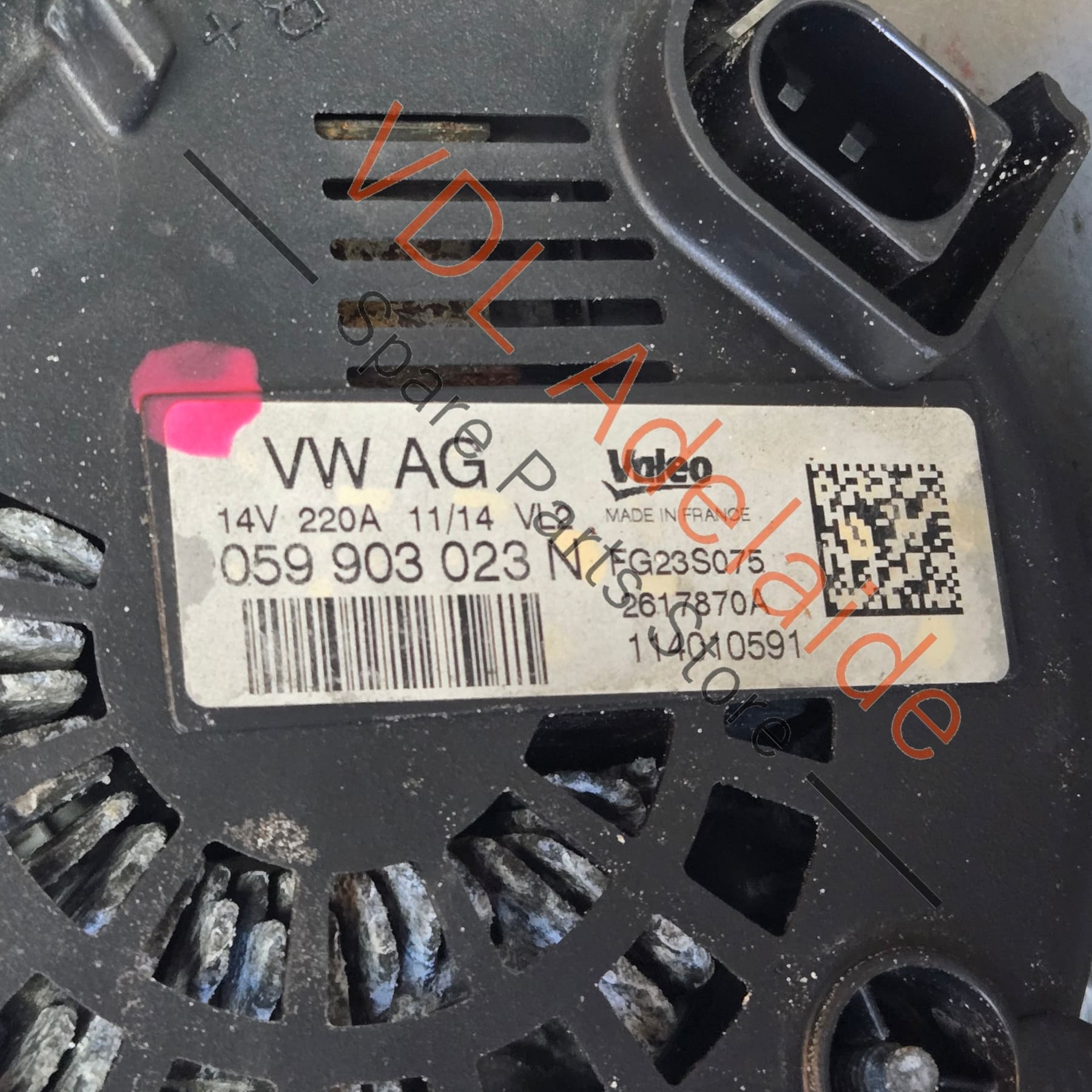 059903023N    VW Touareg 7P Valeo Alternator 14V 220A 059903023N