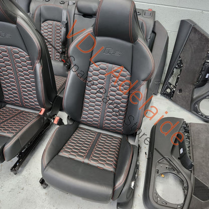 Audi RS5 Set of Front & Rear Seats Honeycomb Design Red Stitch