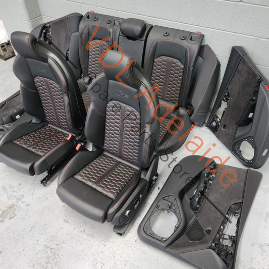 Audi RS5 Set of Front & Rear Seats Honeycomb Design Red Stitch
