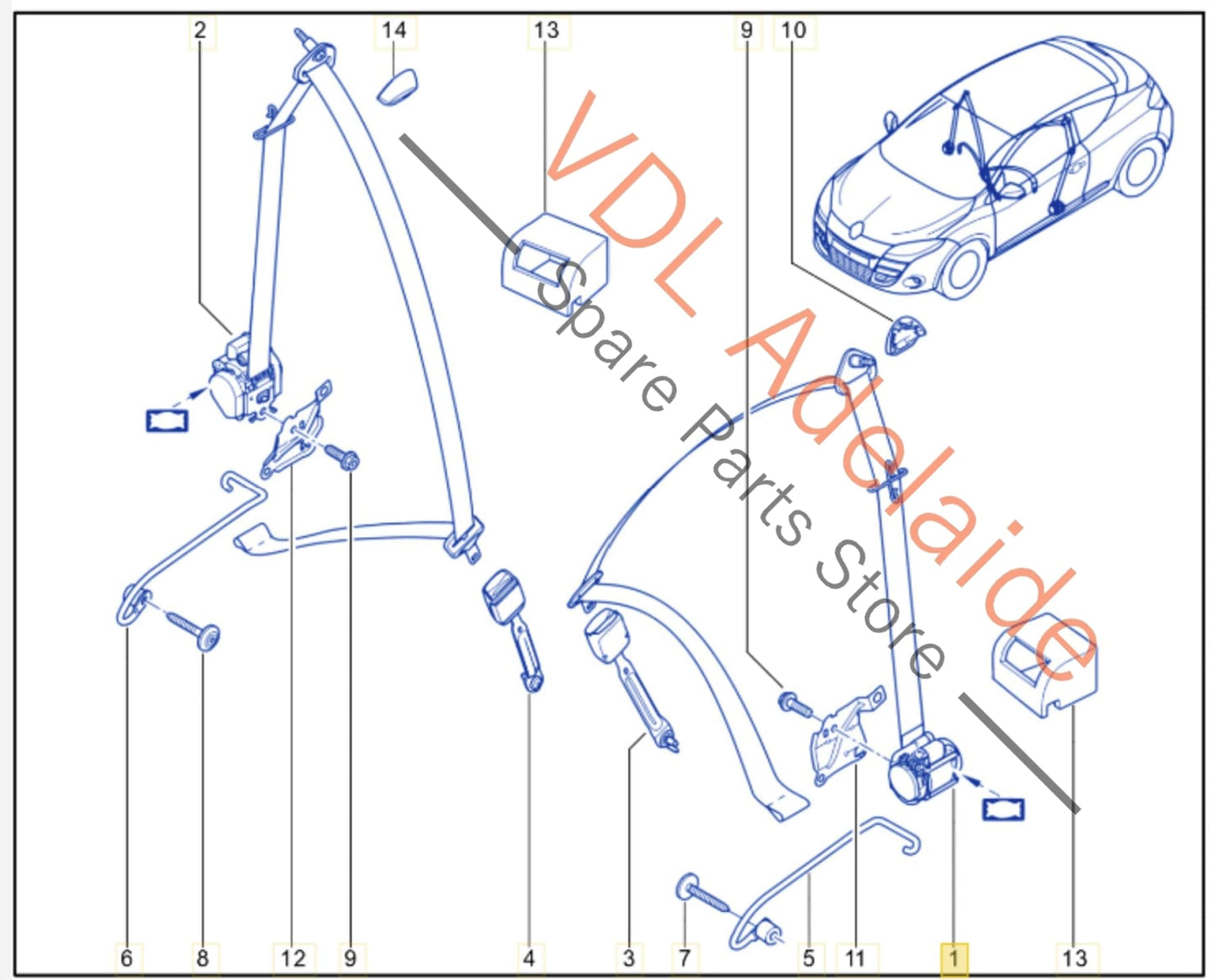 868840009R 868840044R 868842596R 868843492R Renault Megane 3 RS250 RS265 RS275 Front Seatbelt Seat Belt 868840009R 868840044R 868842596R 868843492R