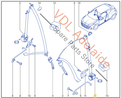 868840009R 868840044R 868842596R 868843492R Renault Megane 3 RS250 RS265 RS275 Front Seatbelt Seat Belt 868840009R 868840044R 868842596R 868843492R