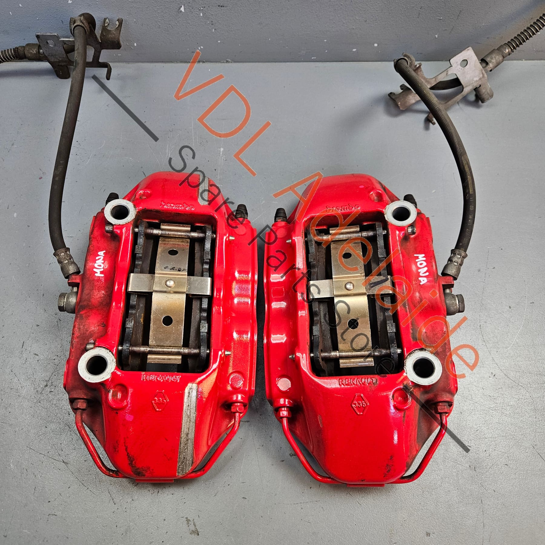 410019207R 410011535R 410010873R 410116043R Renault Megane MK3 III RS250 RS265 RS275 Red Brembo 4 Piston Pot Brake Caliper Pair Set
