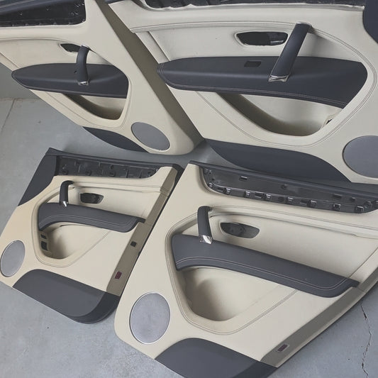 Bentley Bentayga Set of Door Trim Leather Hyde Colour Linen / Imperial Blue