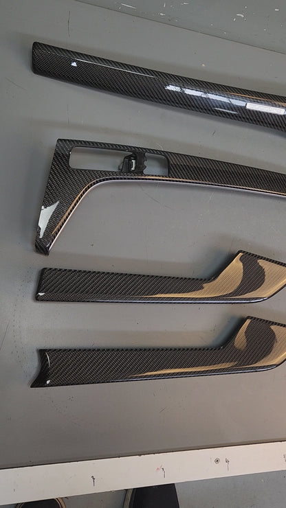 Genuine OEM Audi RS5 Complete Set of Interior High Gloss Carbon Trim Panels 7 Pieces for RHD