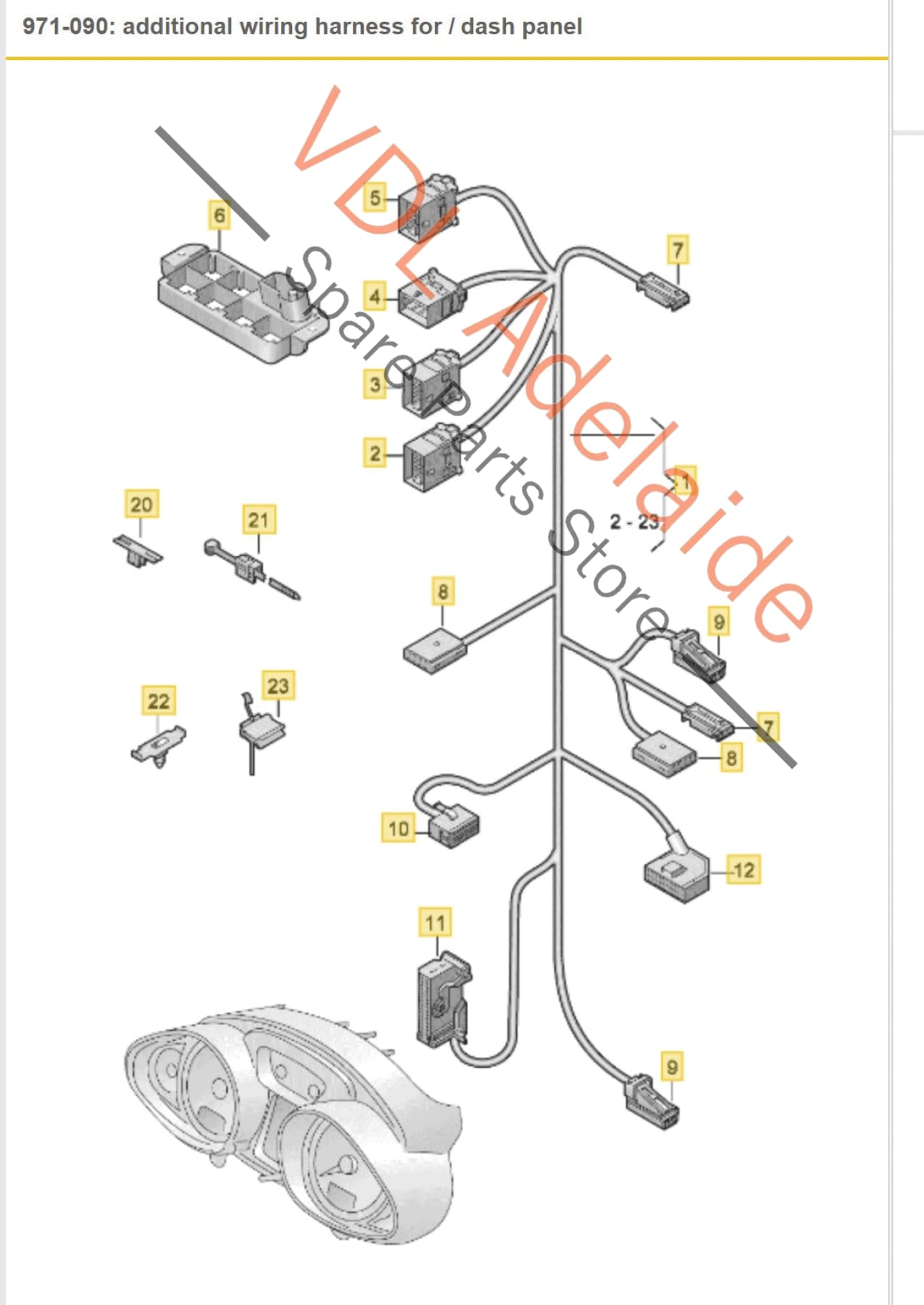 Audi R8 42 Wiring Harness Cable for Dash Dashboard RHD 424971277G