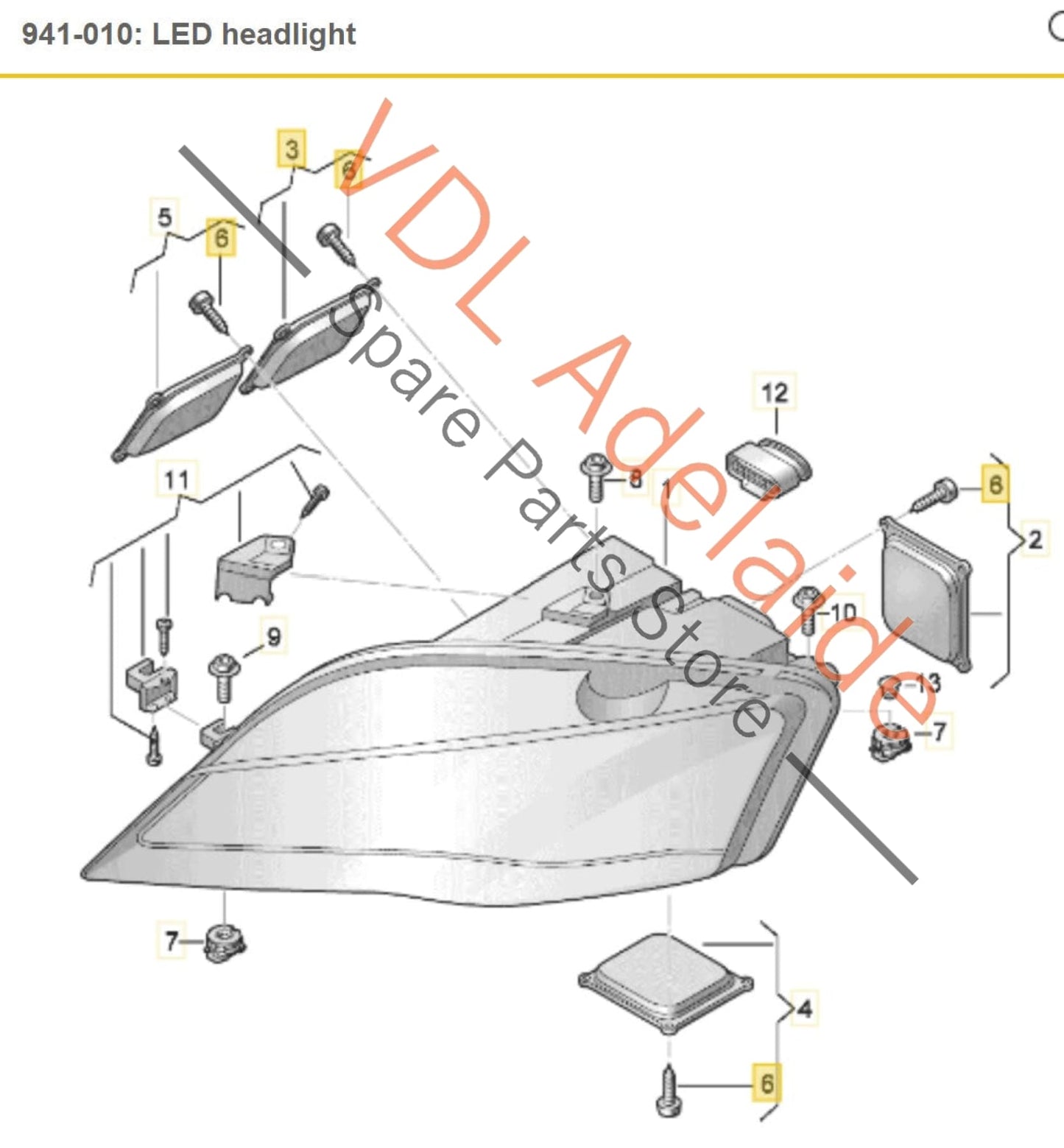 Audi R8 42 Ballast Power Control Module for Main Beam LED Headlight 420907472B