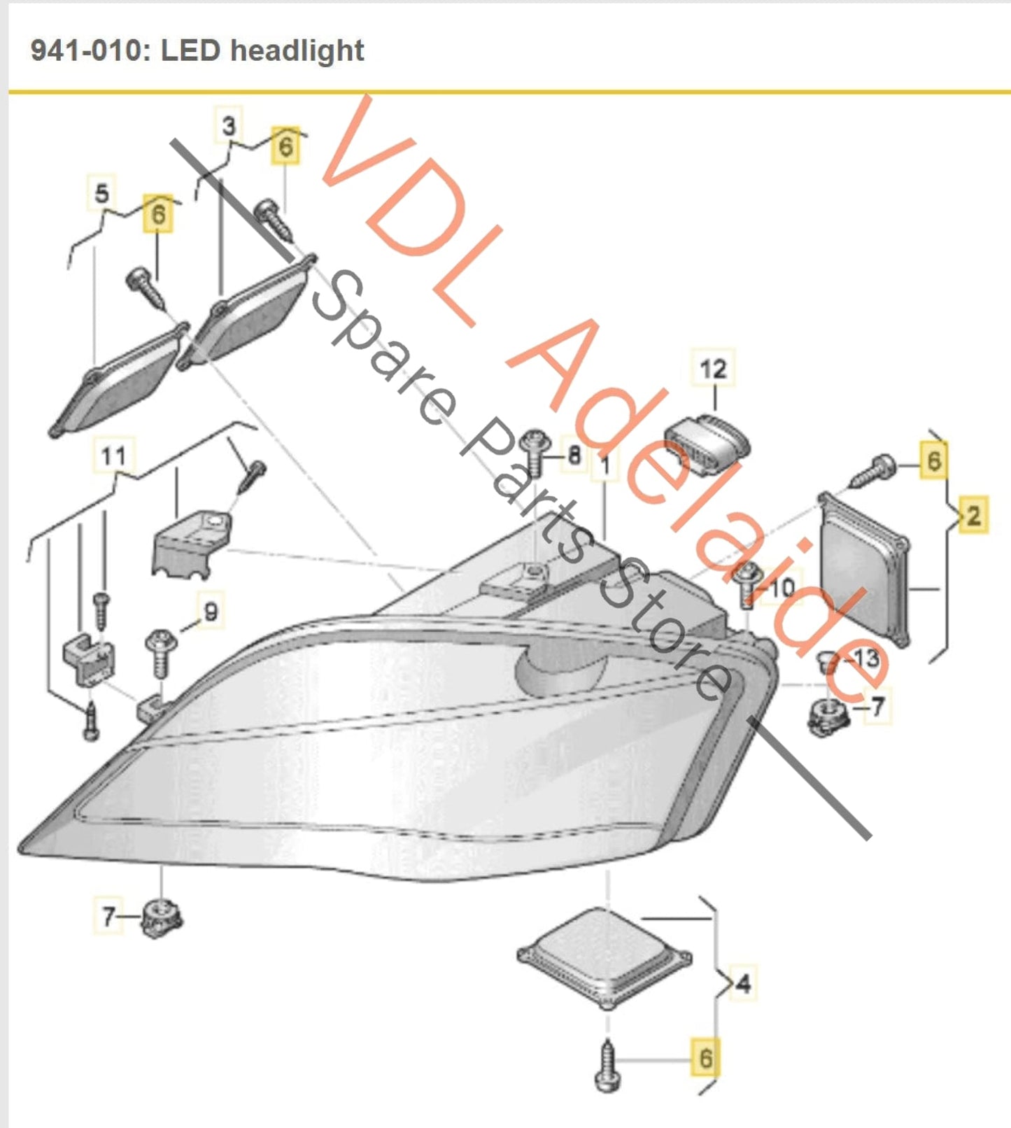 Audi R8 42 Ballast Power Control Module for Dipped Beam LED Headlight 420907472A