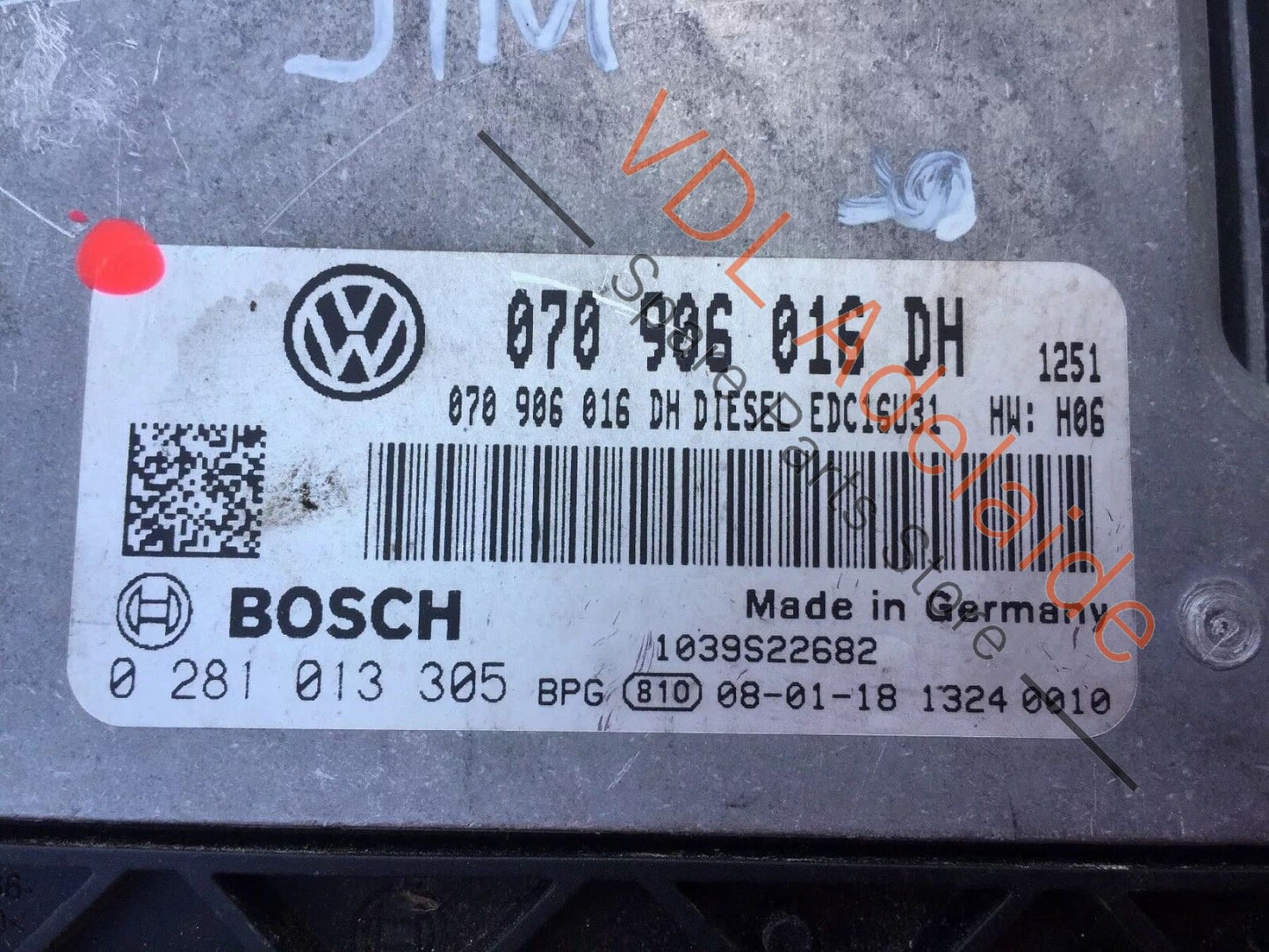 Volkswagen VW Touareg 7L V10 Diesel Engine Control Unit ECU 070906016DH JIM 070906016DH